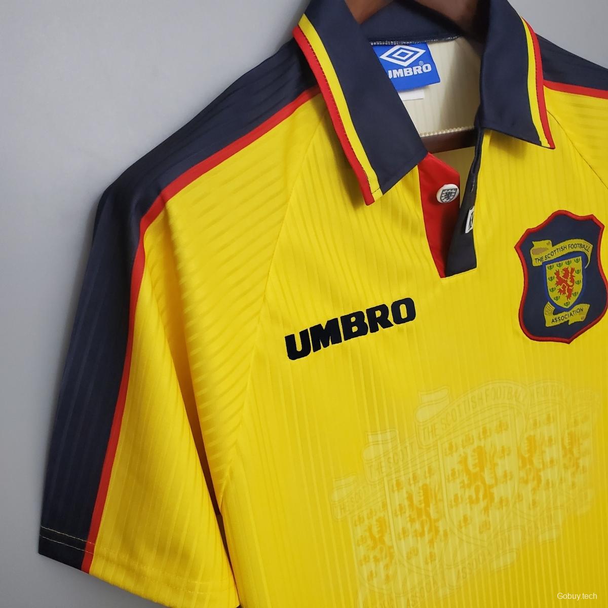 Retro Scotland 96/98 Yellow Soccer Jersey