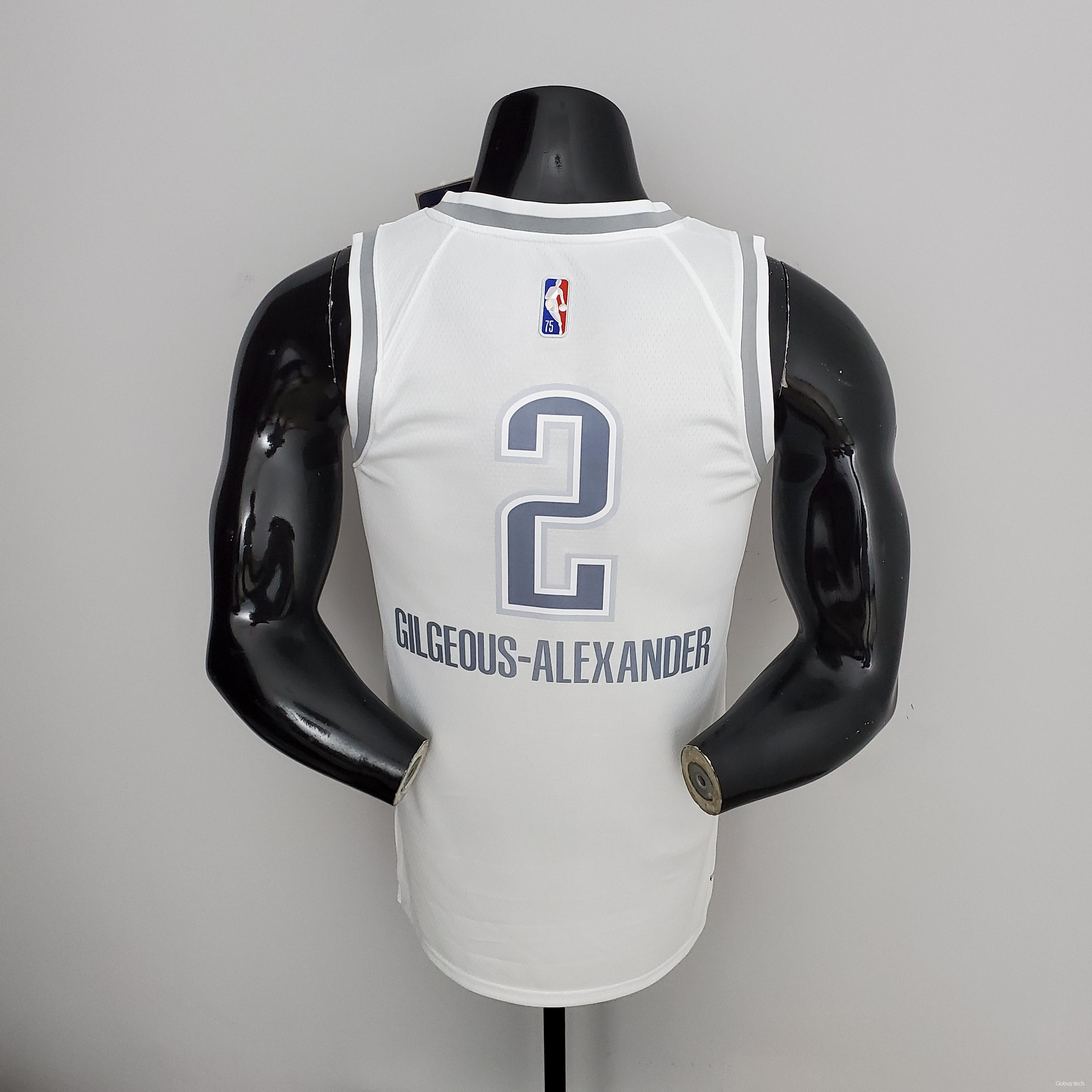 75th Anniversary Oklahoma City Thunder City GILGEOUS-ALEXANDER#2 Edition White NBA Jersey