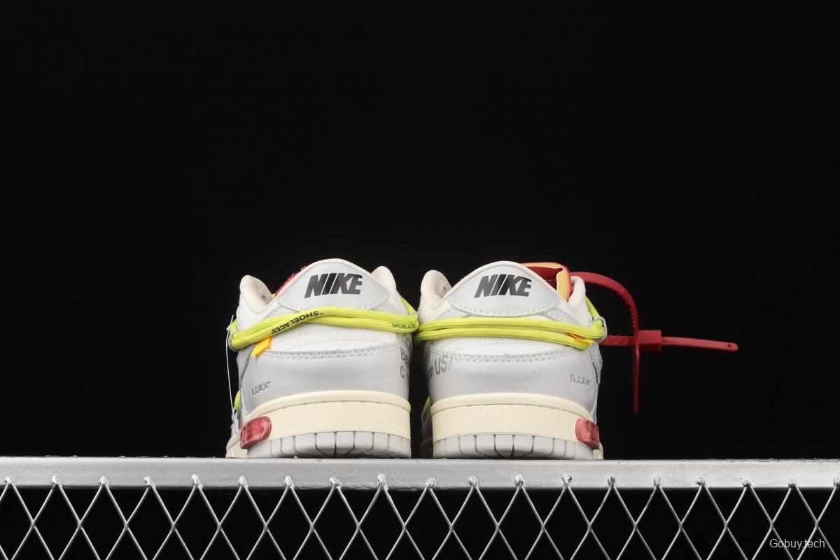 OFF-White x NIKE DUNK Low 04 of 50 OW Grey Leisure Sports Skateboard shoes DM1602-106