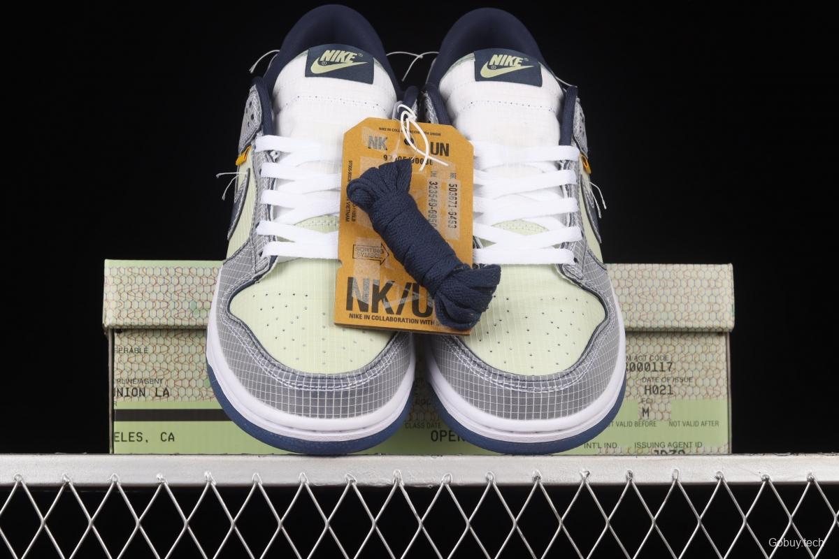 Unlon x NIKE SB DUNK Low co-branded dark blue and green SB buckled backboard fashion casual sneakers DJ9649-401