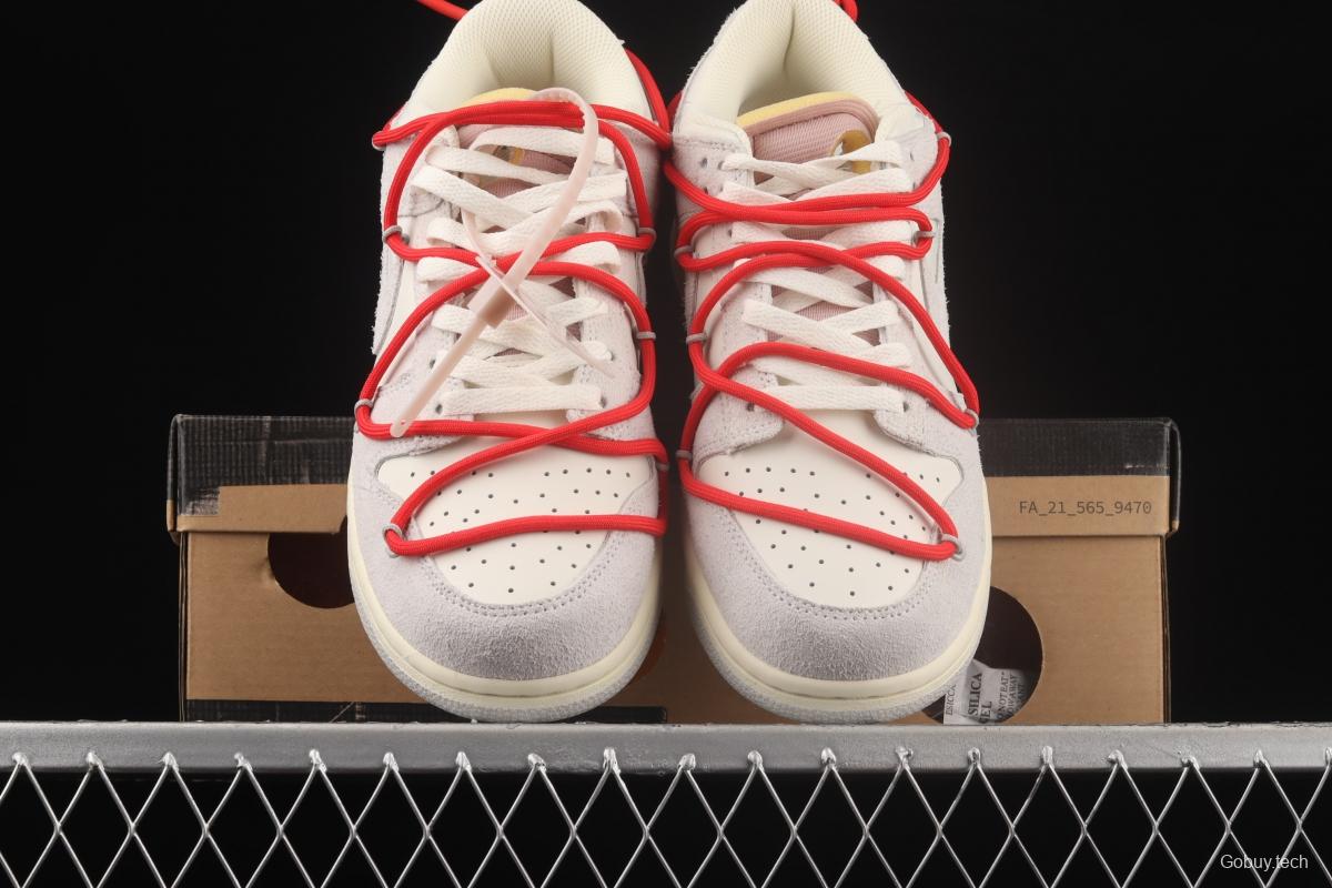OFF-White x NIKE DUNK Low OW white gray leisure sports skateboard shoes DJ0950-118