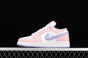 Air Jordan 1 Low White Purple Powder low side Culture Leisure Sports Board shoes CV9844-600