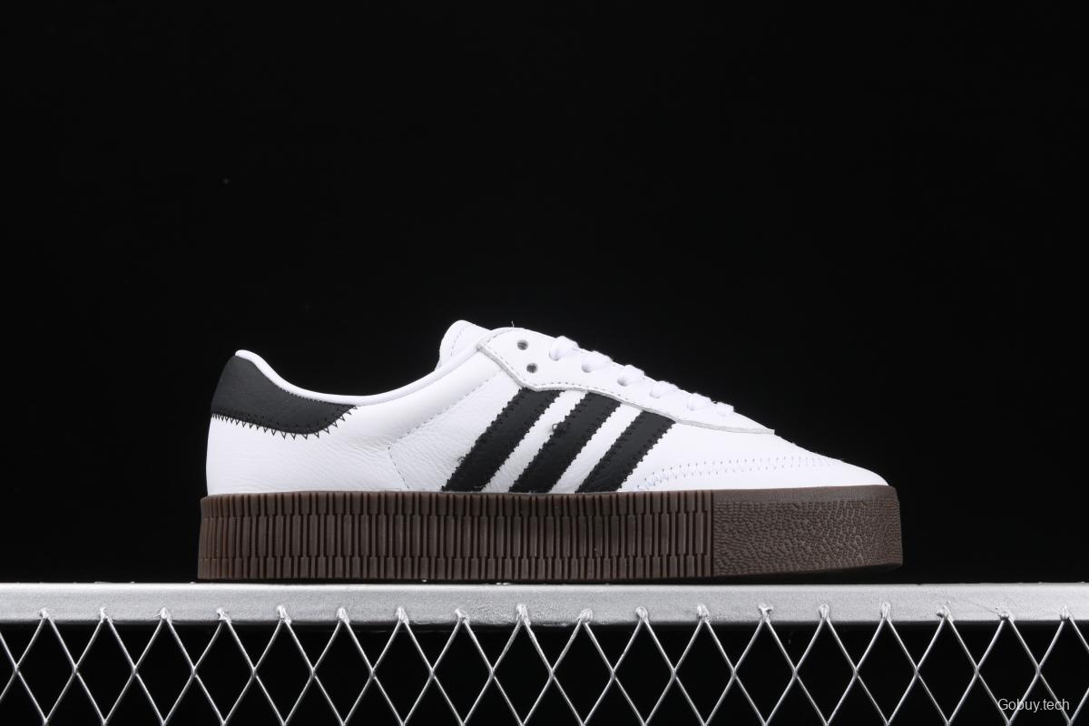 Adidas Sambarose AQ1134 clover retro black and white thick soles high board shoes