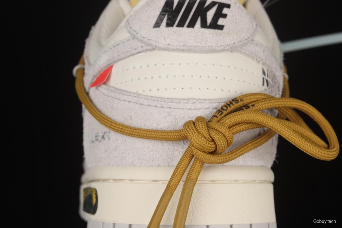 OFF-White x NIKE DUNK Low 12 of 50 OW suede SB buckle rebound fashion casual board shoes DJ0950-105