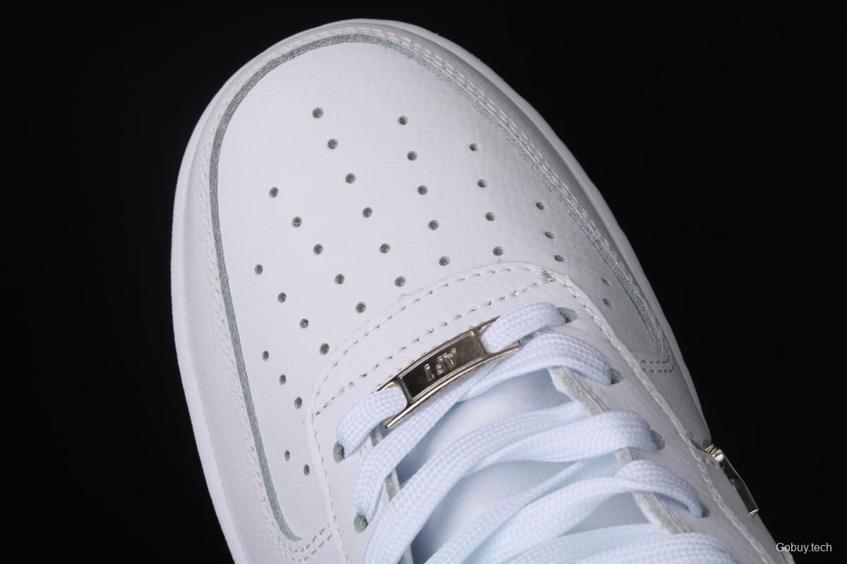 NIKE Air Force 11607 Low All white joint name small silver hook low-top casual board shoes CT1990-100