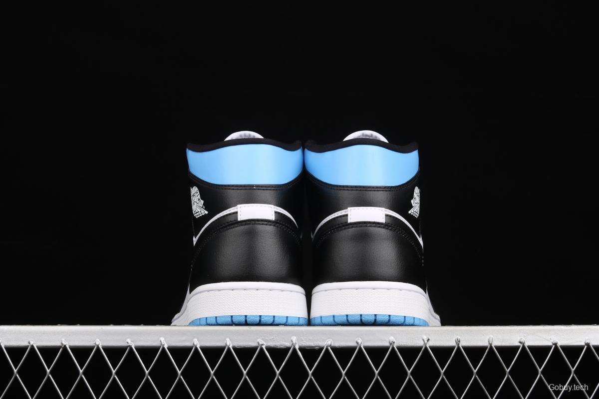 Air Jordan 1 Mid SE black, white and blue BQ6472-102