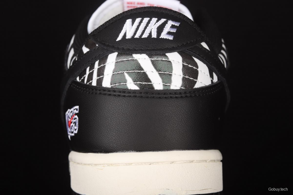 Quartersnacks x NIKE SB DUNK Zebra black and white zebra stripes joint style low-side sports and leisure board shoes DM3510-001