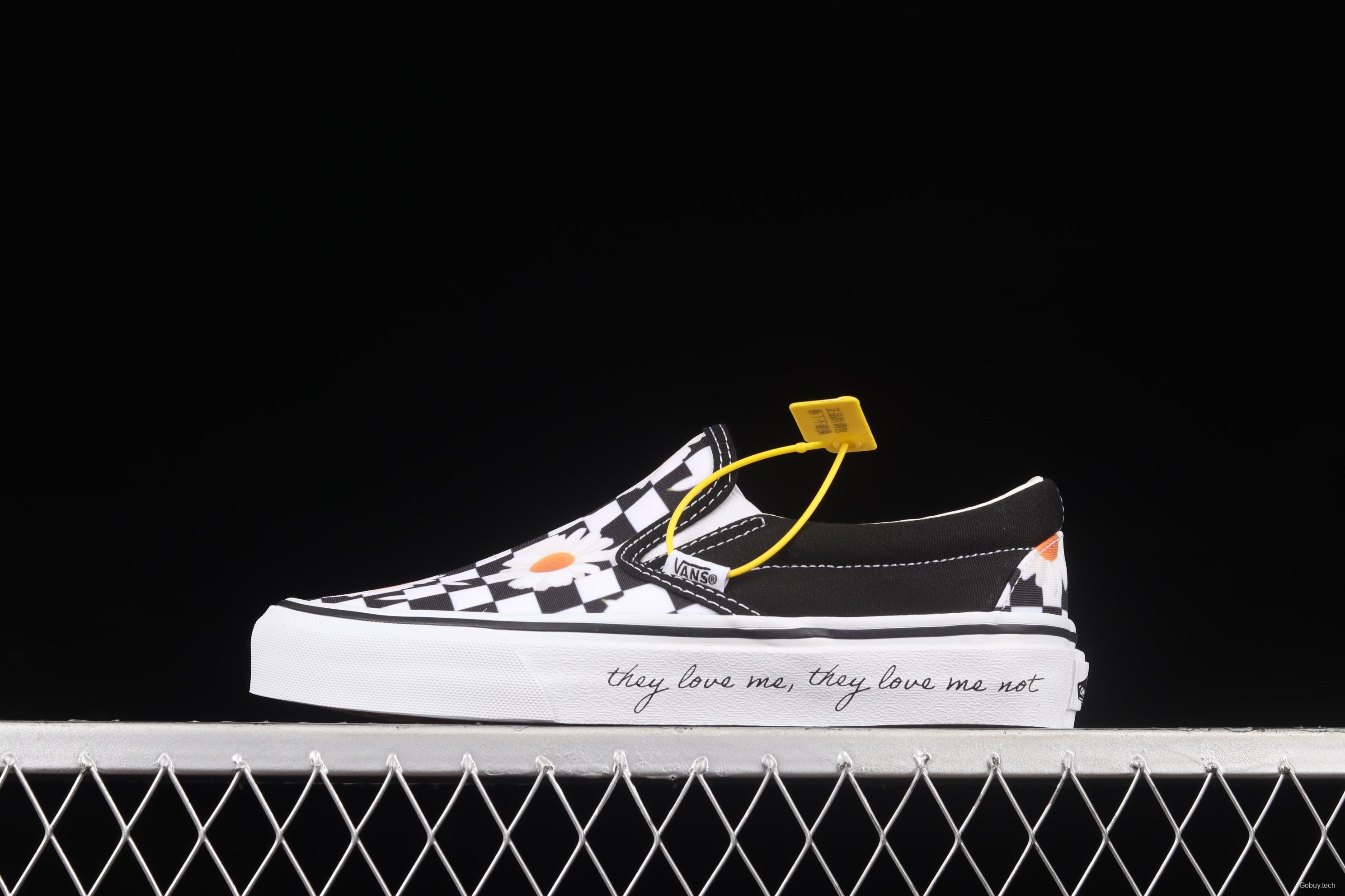 Vans Era black and white checkerboard daisies Loafers Shoes canvas shoes VN0A5JMHB0B