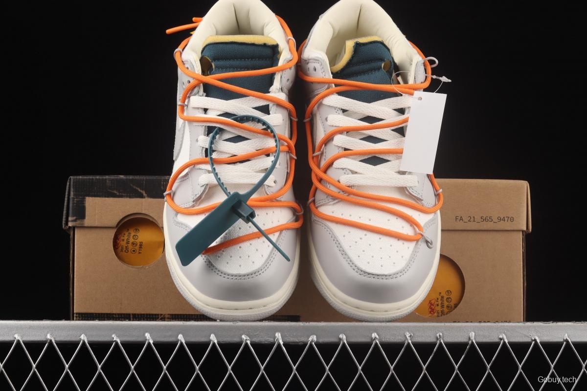 OFF-White x NIKE DUNK Low OW grey leisure sports skateboard shoes DM1602-104