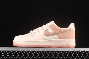 NIKE Air Force 1x07 Low light powder spliced low upper casual board shoes 896185-603