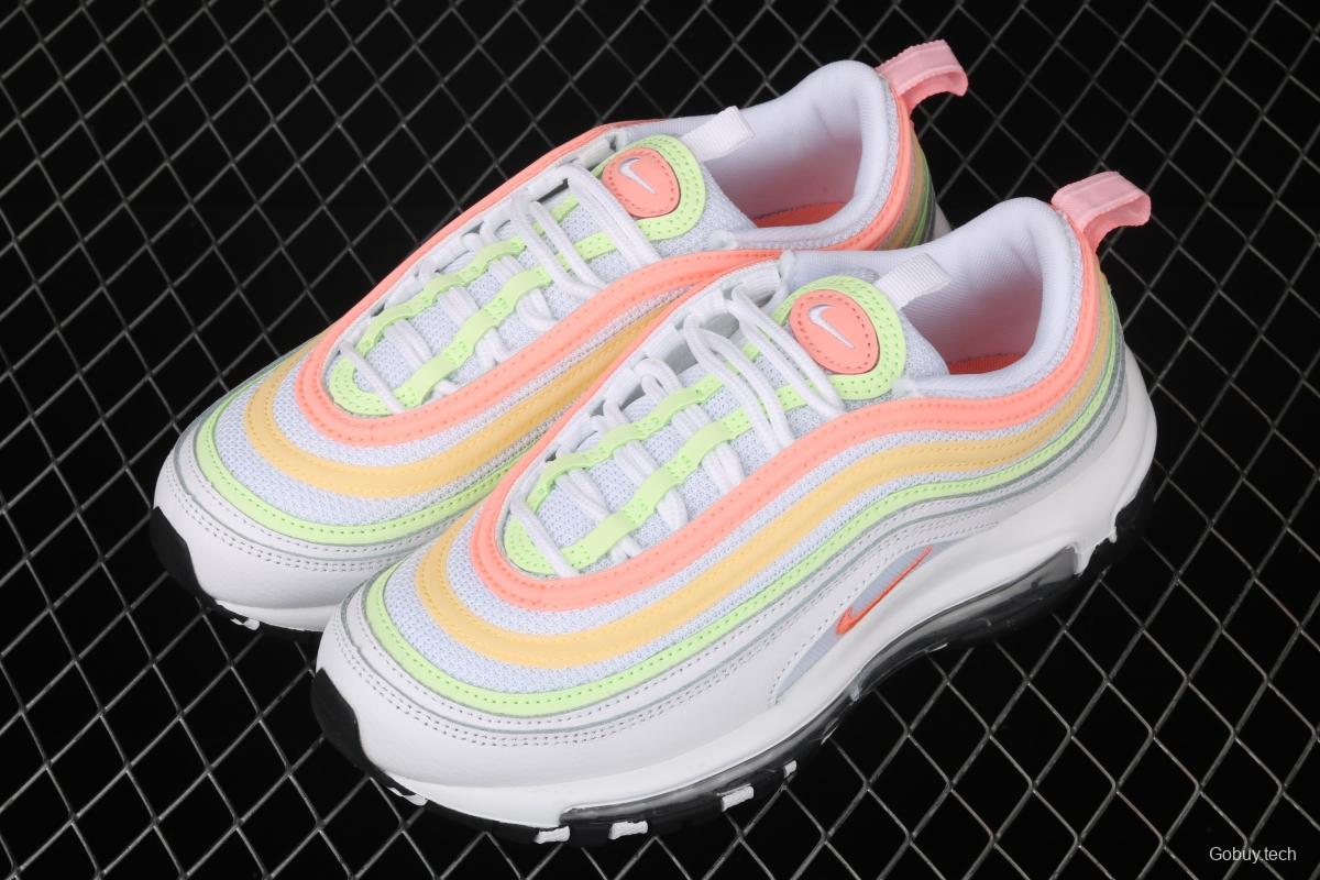 NIKE Air Max 97 ESS White Melon Orange Color bullet Air cushion running shoes CZ6087-100