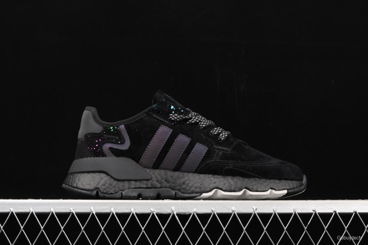Adidas Nite Jogger 2019 Boost EG7666 suede stitching 3M reflective vintage running shoes