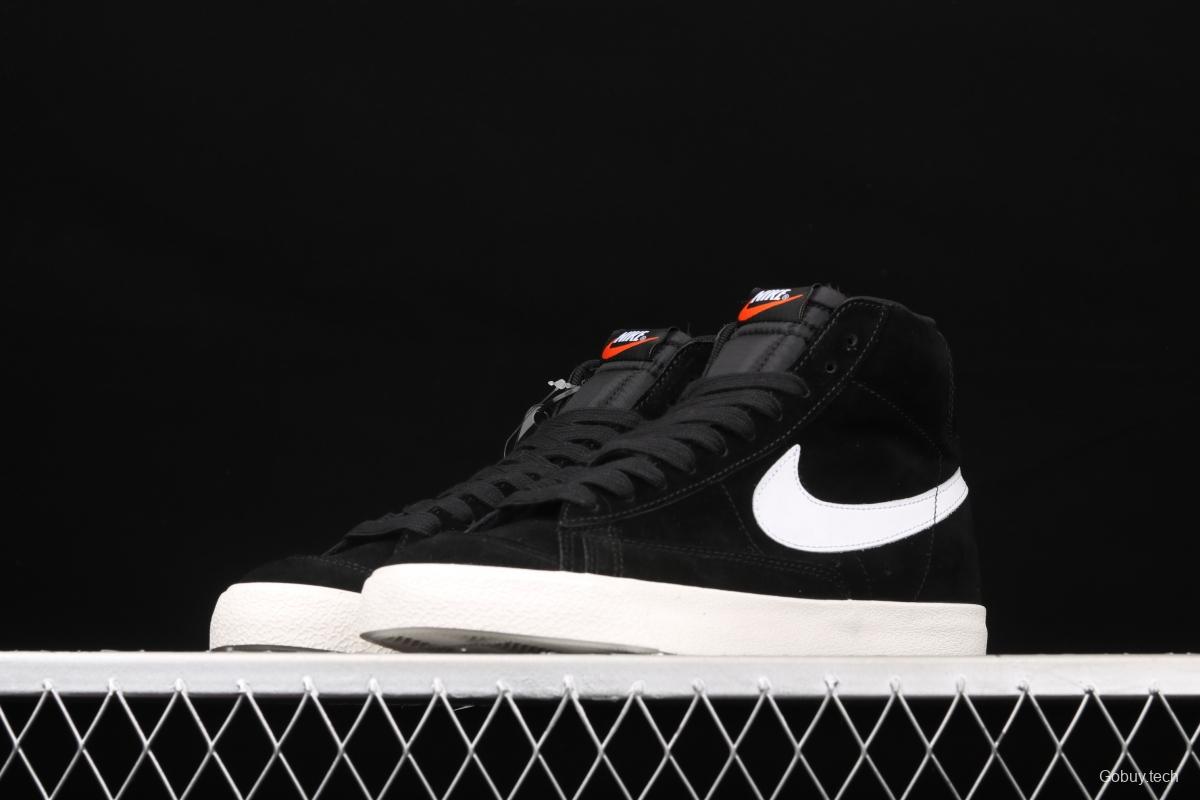 NIKE Blazer Mid'77 Suede Trail Blazers Classic Black and White Gobang Leisure Board shoes CI1172-005