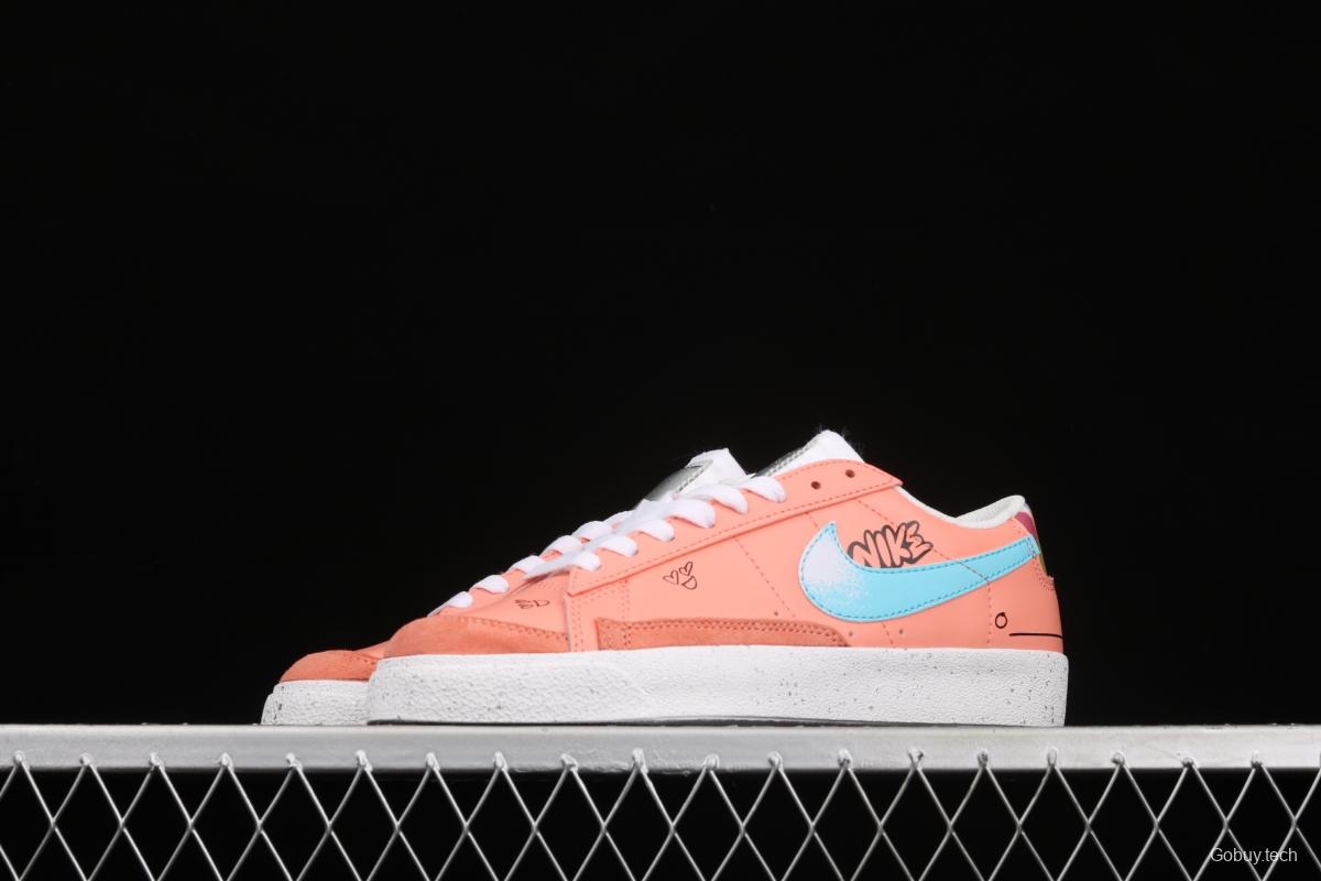 Nike Blazer Low Trail Blazers pink graffiti low-top casual board shoes DJ4281-641