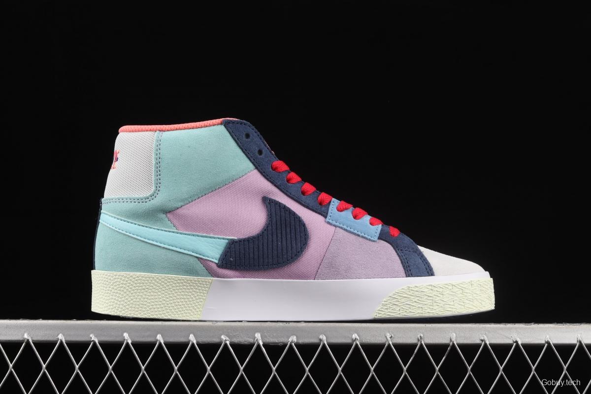 NIKE SB Zoom Blazer Mid PRM splicing broken hook leisure Zhongbang board shoes DA8854-500