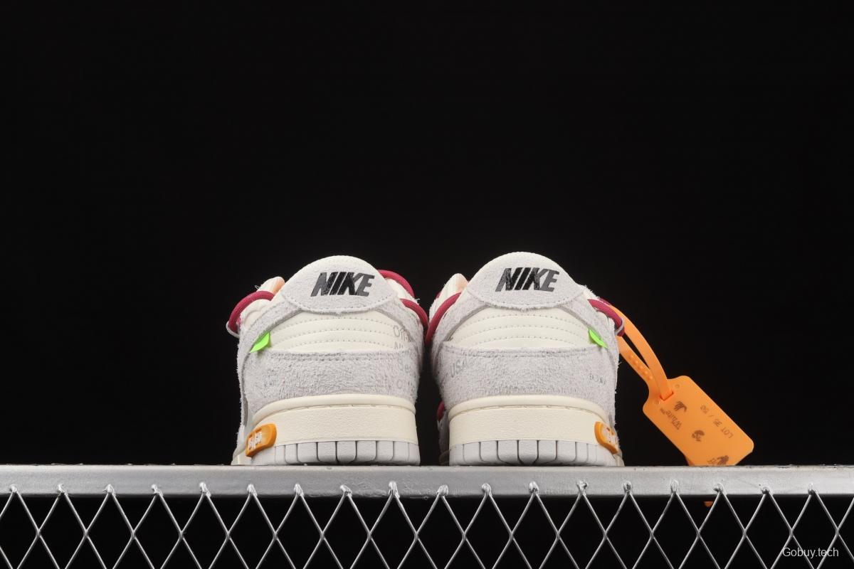 OFF-White x NIKE DUNK Low 12 of 50 OW suede SB buckle rebound fashion casual board shoes DJ0950-114