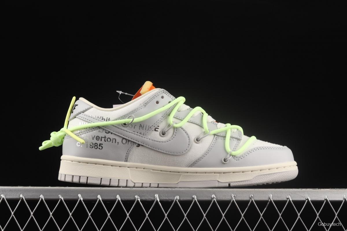 OFF-White x NIKE DUNK Low OW white gray leisure sports skateboard shoes DM1602-128,