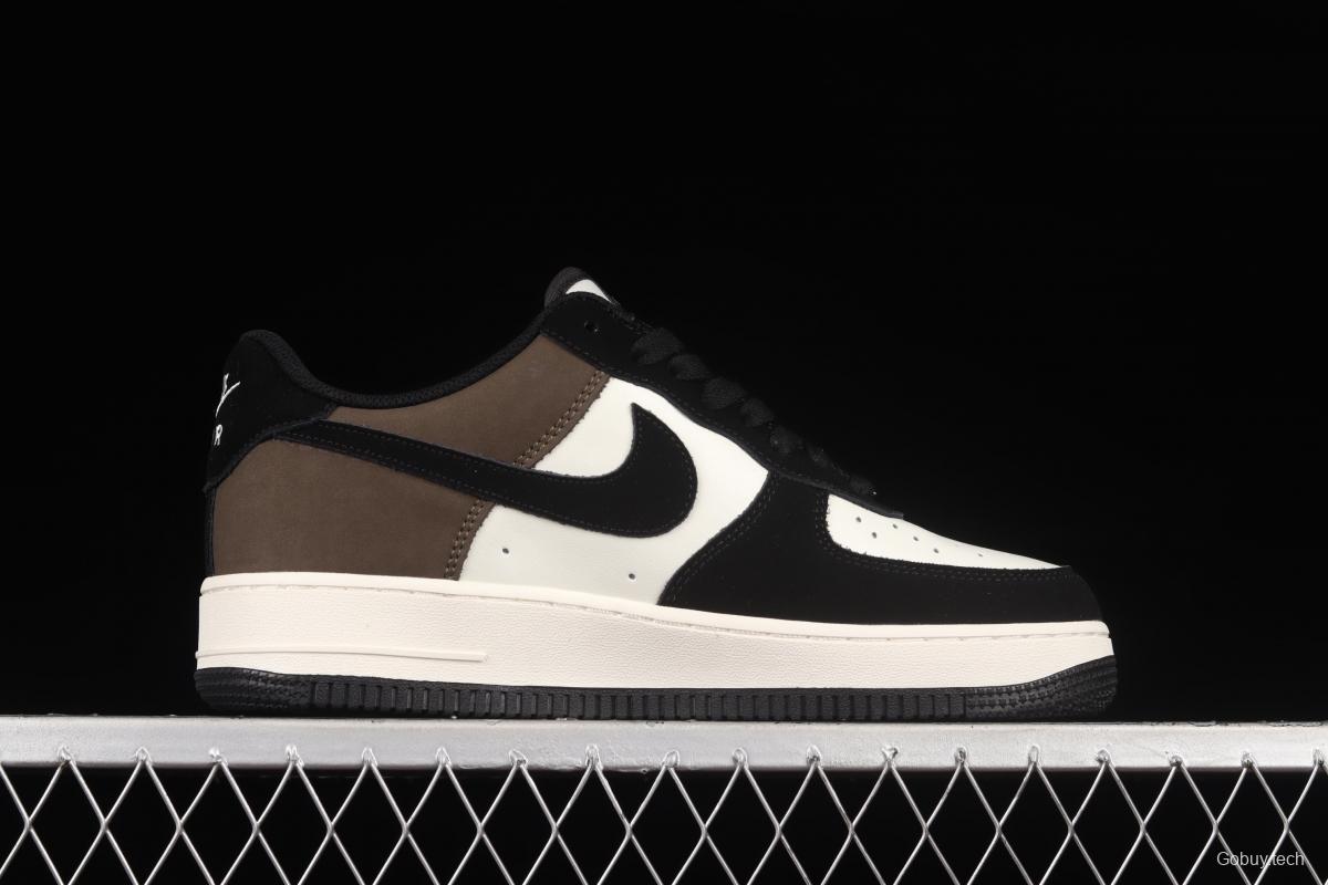 NIKE Air Force 1x07 Low mocha black spliced low-top casual board shoes YG5063-203