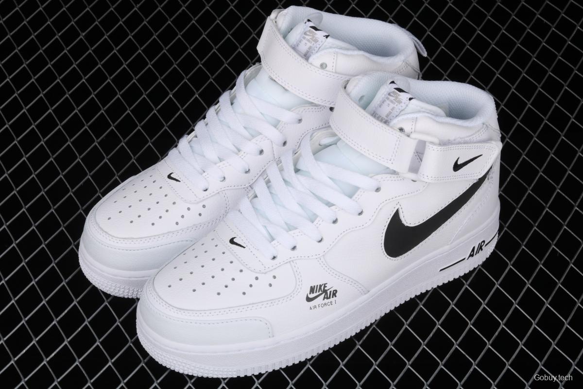 NIKE Air Force 1 Mid Premium ShAdidasow grey all-white side Logo3M reflective board shoes CV3039-108