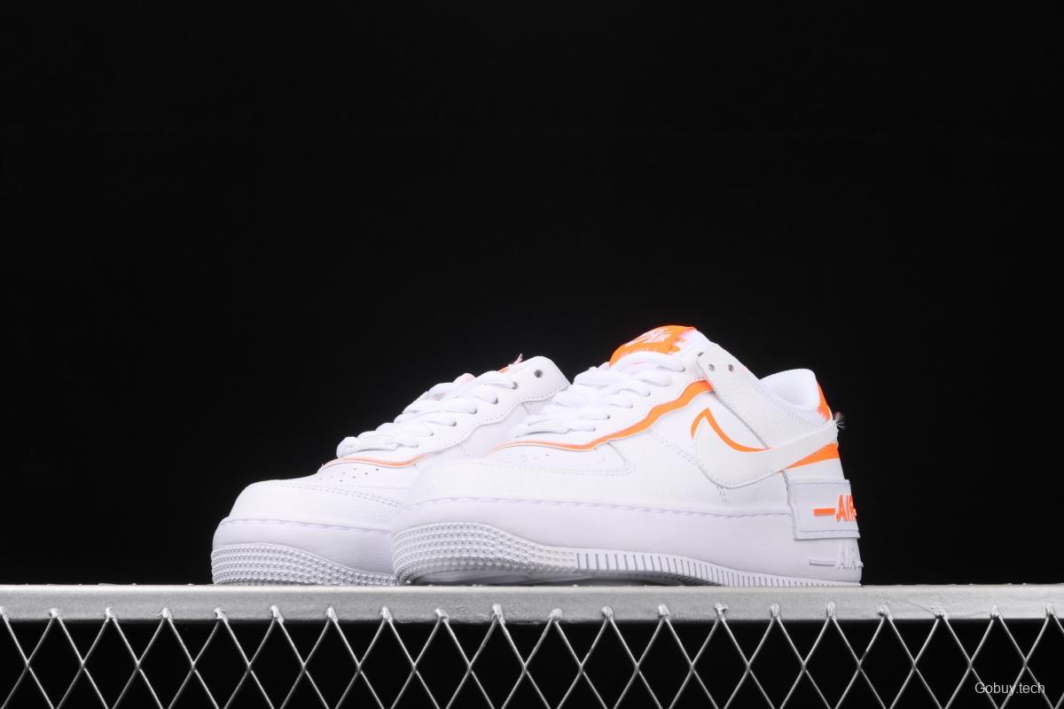 NIKE Air Force 1 ShAdidasow White Orange Light weight heightened low side White Board shoes CI0919-103