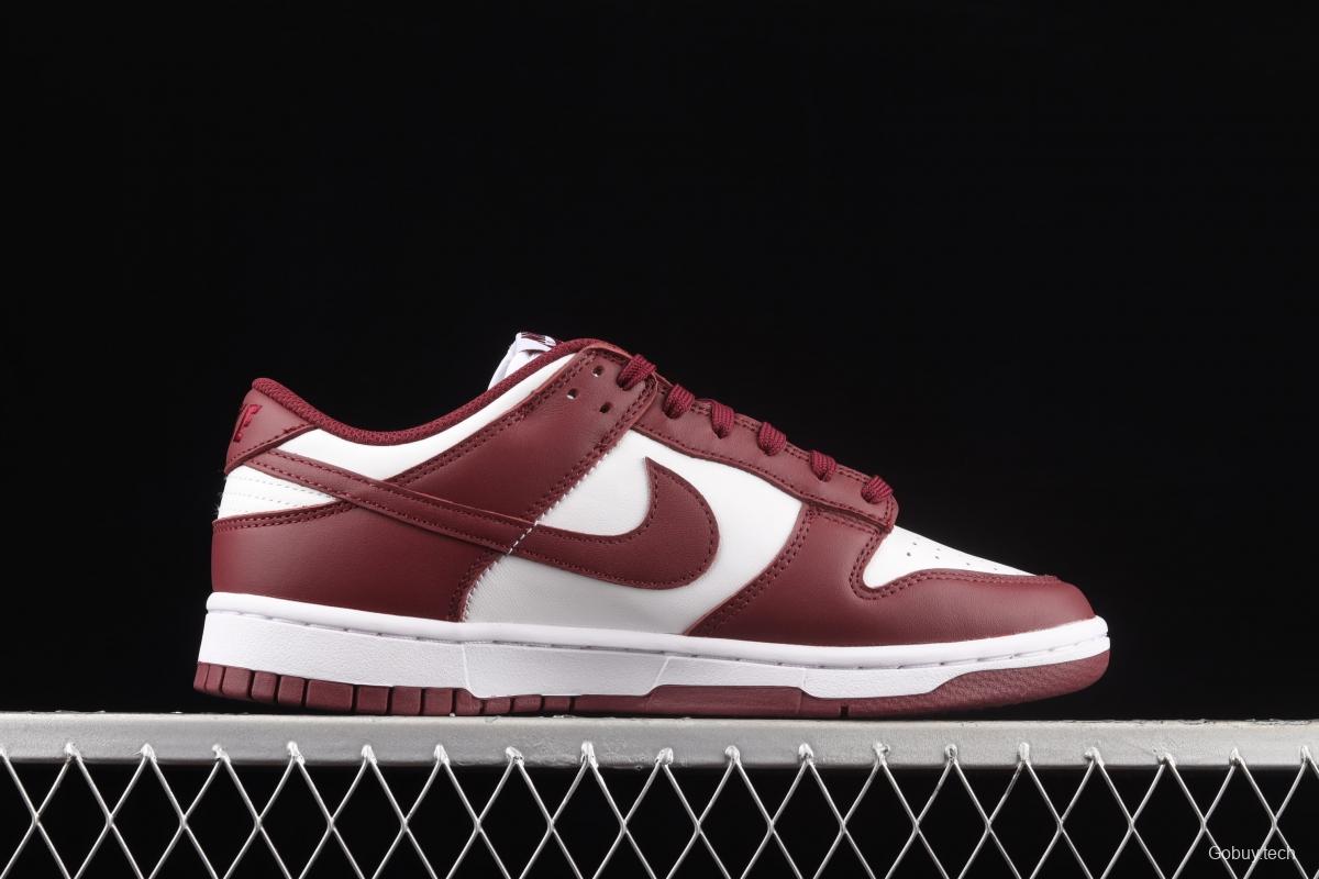 NIKE SB DUNK Low Prm wine red and white color SB buckle rebound fashion leisure board shoes DD1503-108