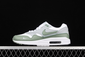 NIKE Air Max 1 gray-green leather half-palm air cushion retro running shoes DB5074-100