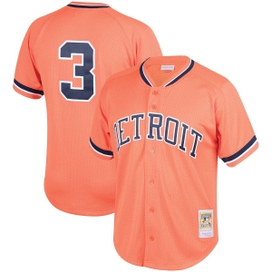 Men's Alan Trammell Orange Fashion Cooperstown Collection Mesh Batting Practice Throwback Jersey