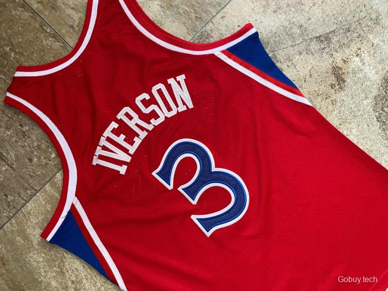Men's Allen Iverson Red Retro Classic Team Jersey