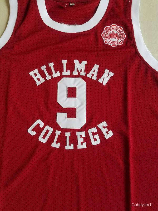 Dwayne Wayne 9 Hillman College Maroon Basketball Jersey with Eagle Patch