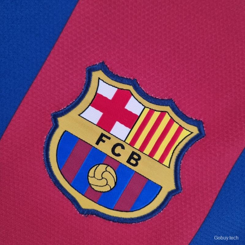 Retro 10/11 Barcelona Long Sleeve Home Soccer Jersey