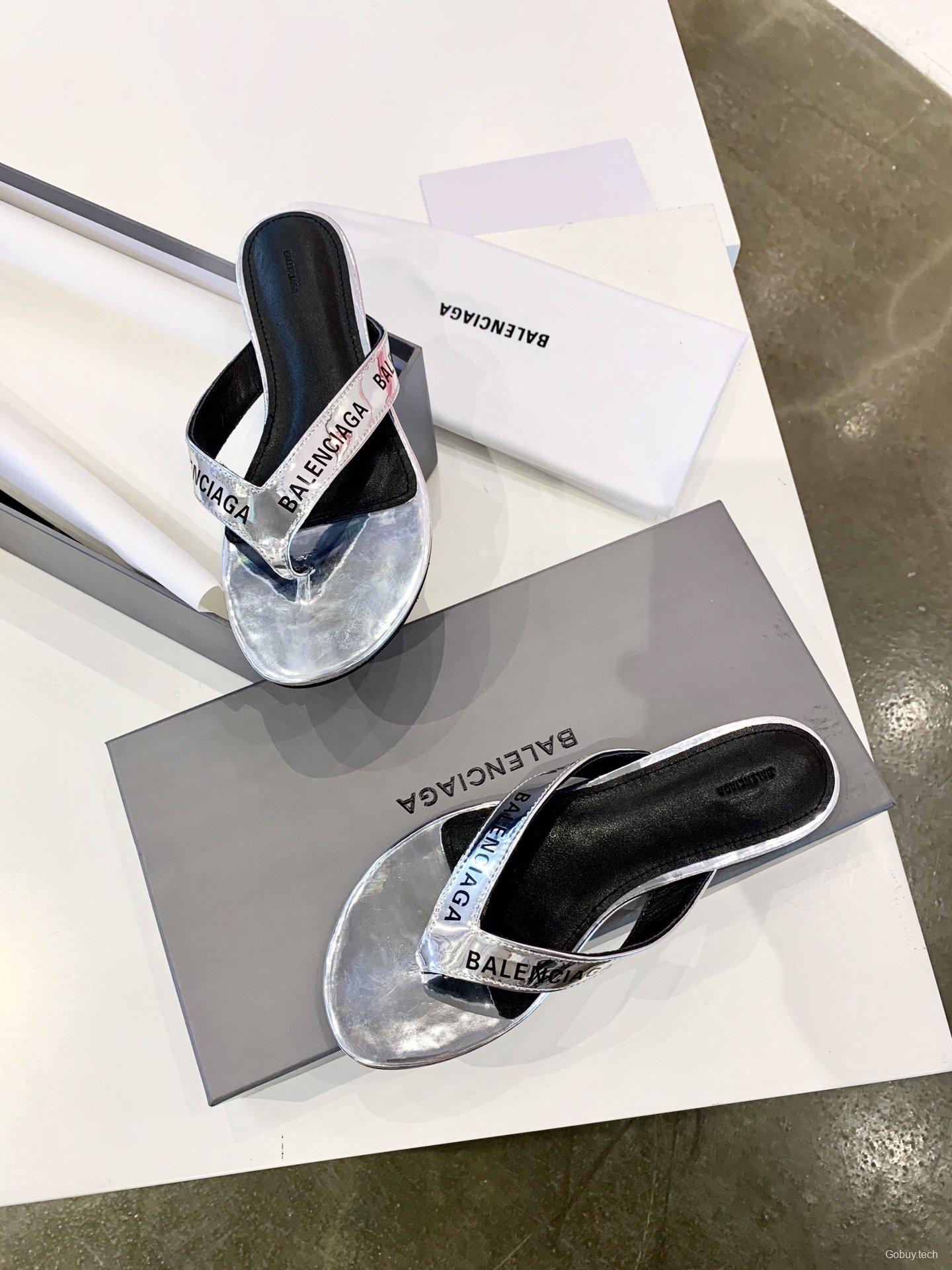 3 Color Men/Women Balenciaga Slipper White/Black/Silver