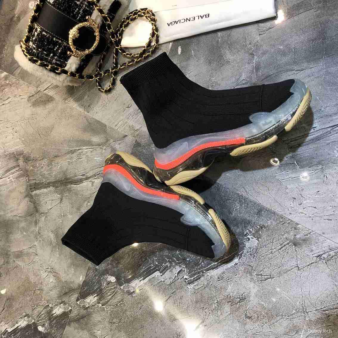 Men/Women Balenciaga Speed Black Sneaker