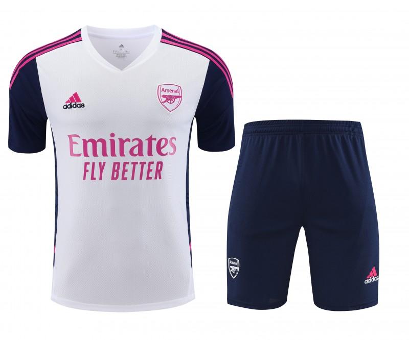 23-24 Arsenal White/Navy Short Sleeve+Shorts