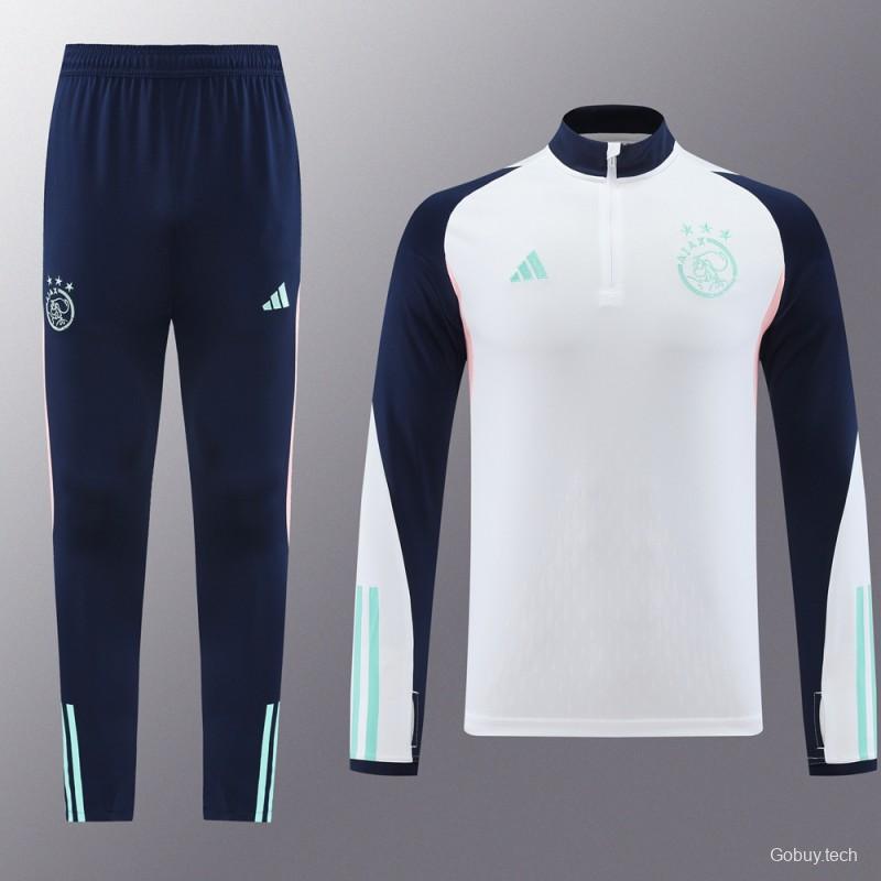 23/24 Ajax White Half Zipper Jacket+Pants