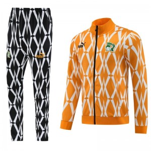 2024 Ivory Coast Orange Full Zipper Jacket+Pants