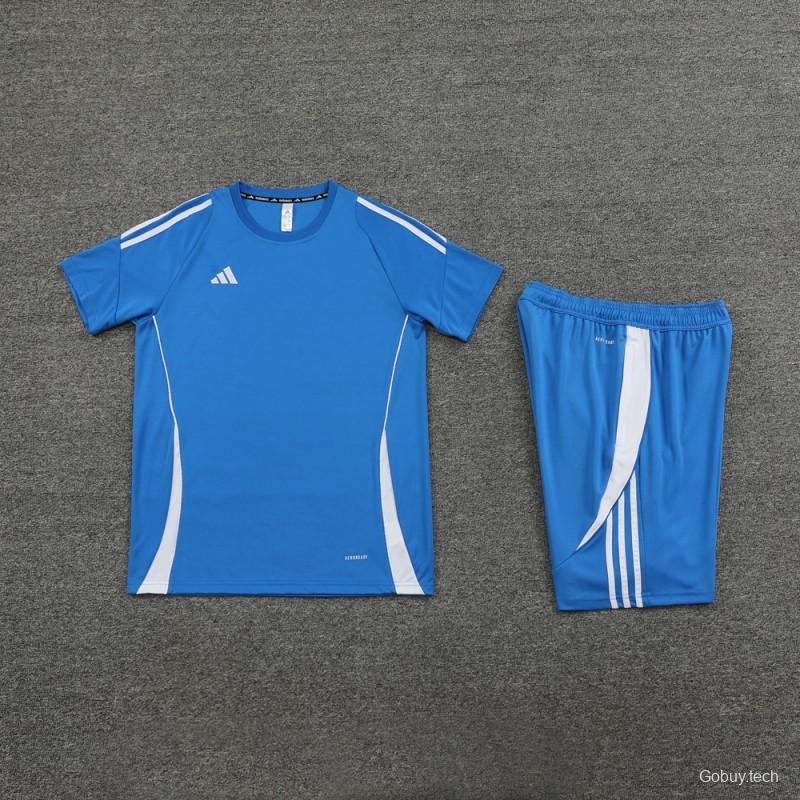 2024 Adidas Blue Short Sleeve Jersey+Shorts