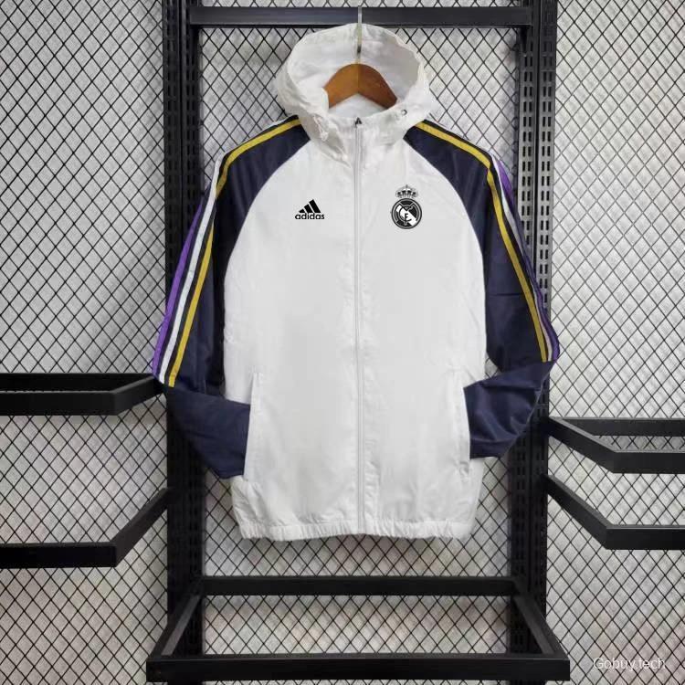 24/25 Real Madrid White Windbreaker