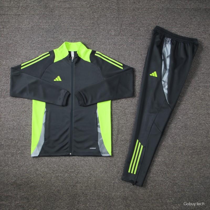 24/25 Adidas Grey/Green Full Zipper Jacket +Long Pants