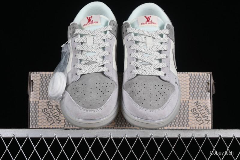 Nike SB Dunk Low LV Collaboration - Beige Grey Crystal Sole Night Light Anniversary High-End Custom Low-Top Casual Sneakers - CR8033-503
