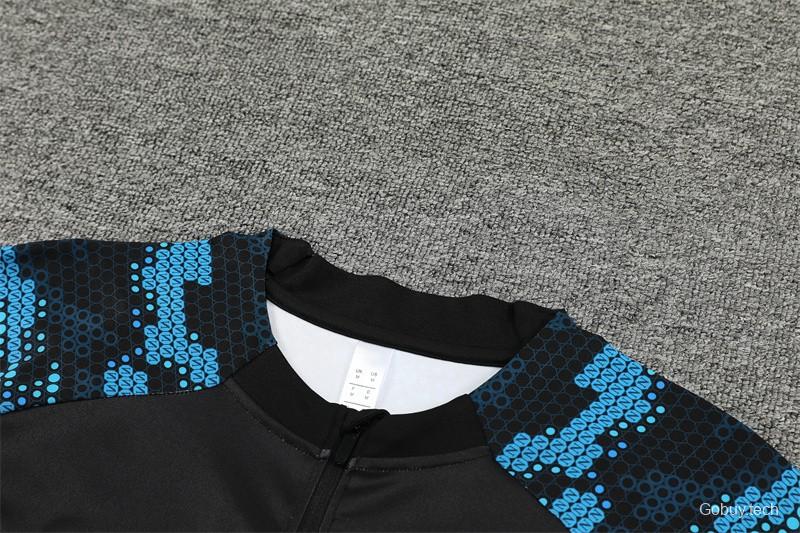24/25 Napoli Black/Blue Half Zipper Jacket+Long Pants