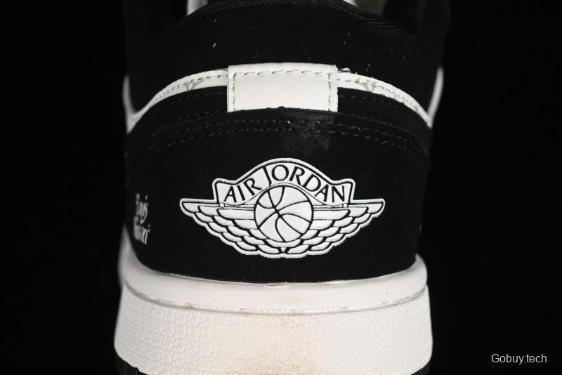 Nike Air Jordan 1 Low LV Collaboration - Black White Panda Custom Culture Casual Sneakers SJ9950-001