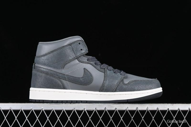 Nike Air Jordan 1 Mid Basketball Shoes in Space Gray - FJ3448-001