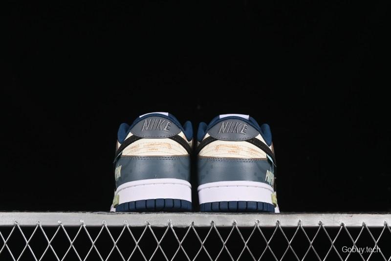 Nike Dunk Low Panda Prank Nautical Era Exploration Wave Low Top Casual Sneakers - DD1391-400