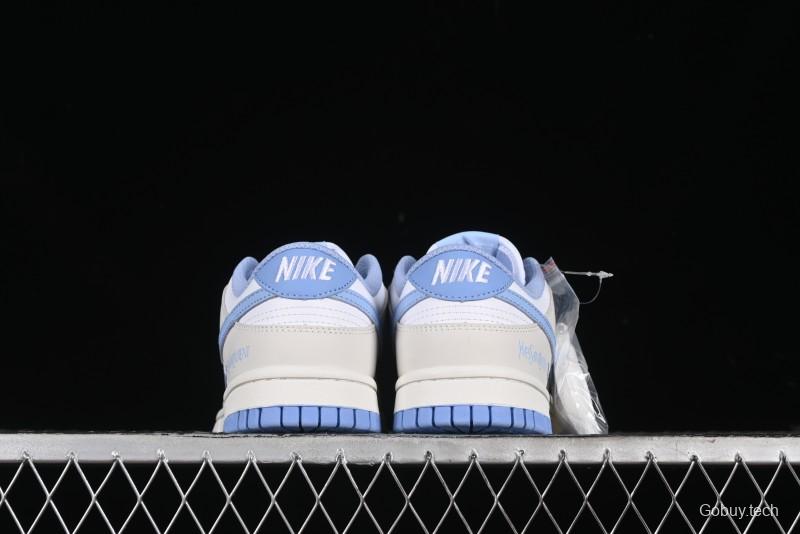 Nike SB Dunk Low Saint Laurent Series - White Grey Blue Swoosh Anniversary High-End Custom Low-Top Casual Sneakers - GF2409-168