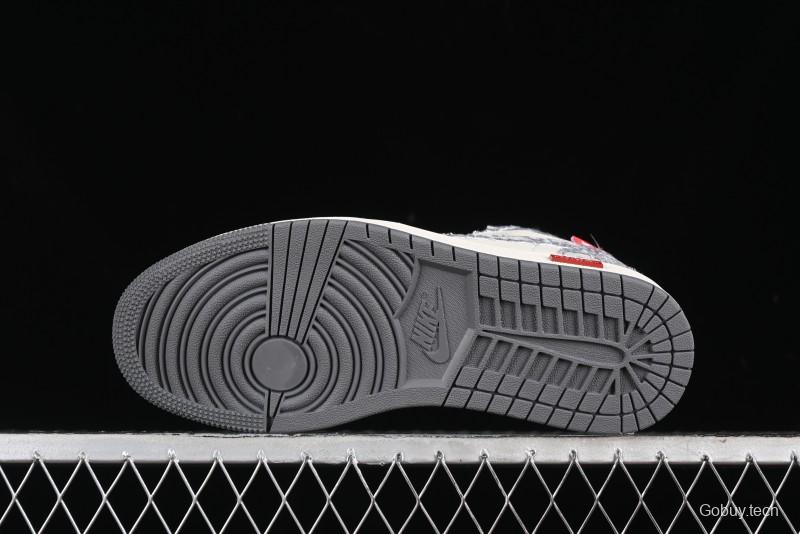 Nike Air Jordan 1 Low AJ1 Dior Collaboration - Grey Blue Red Label Retro Basketball Shoes - SJ9950-037