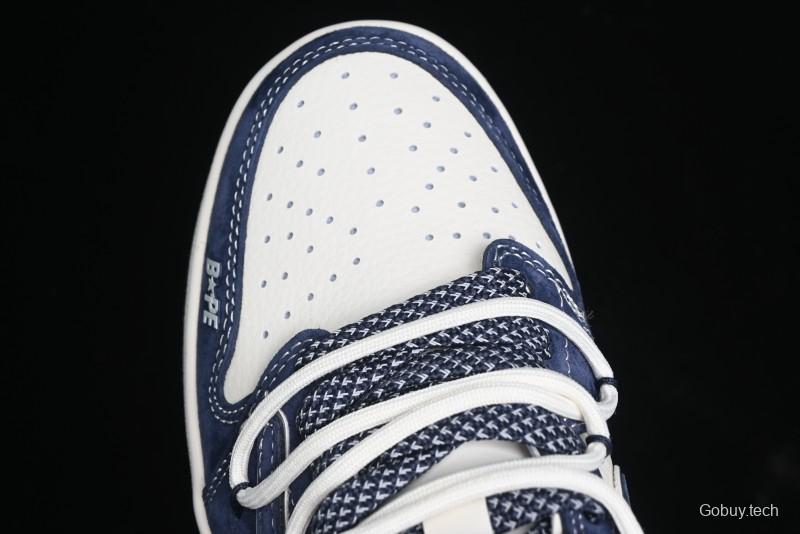 Nike Travis Scott x Fragment Design x Air Jordan 1 Low OG SP AJ1 Bape Collaboration - Klein Blue Lace-Up Low-Top Casual Sneakers - XS3186-201