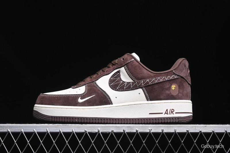 Nike Air Force 1 '07 Low BAPE Collaboration - Tan Brown Casual Sneakers - KK1988-027