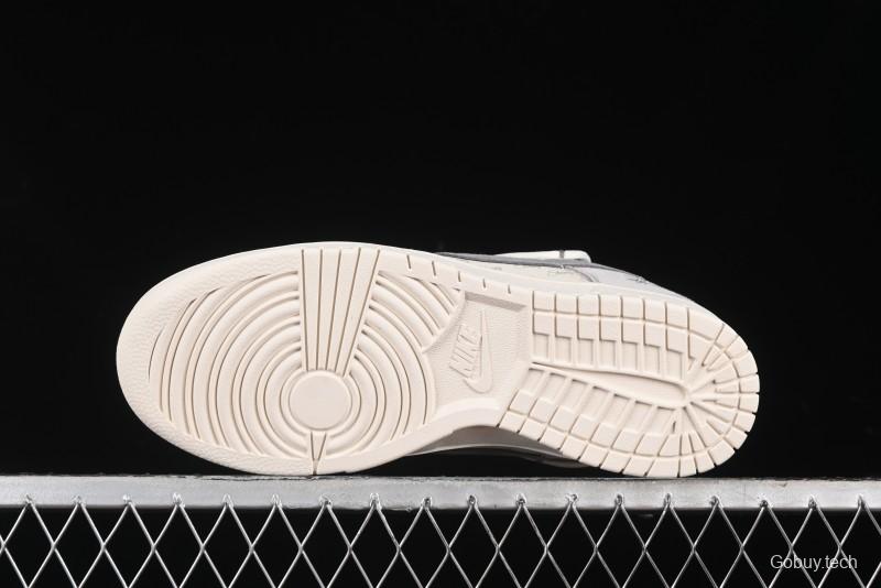 Nike SB Dunk Low Stussy Collaboration - Strap Grey Embroidered Swoosh Anniversary Custom Low-Top Casual Skate Shoes - SJ2068-307