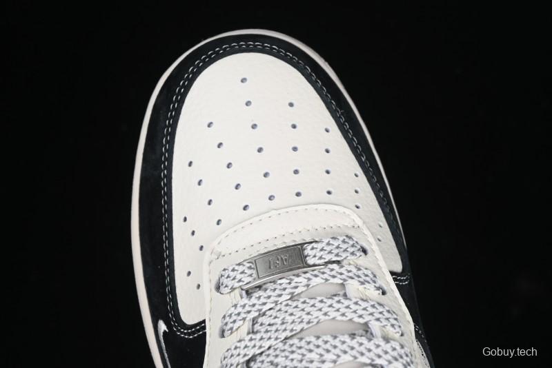 Nike Air Force 1 '07 Low Stussy Collaboration - Black White Casual Sneakers - XZ6188-671