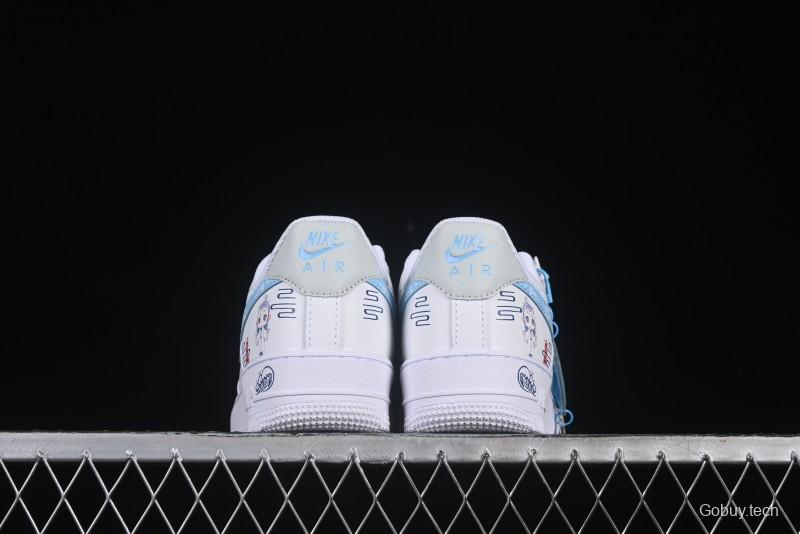 Nike Air Force 1 '07 Low Casual Sneakers with Erciyuan Hand-Painted Graffiti Lingzhu Aobing Design - HF0022-010